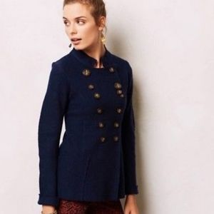 Anthropologie Gro Abrahamsson Blue Wool Military Jacket - N978